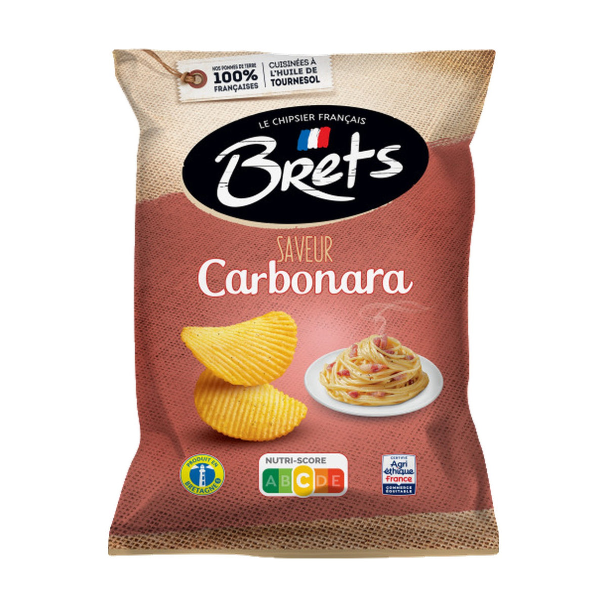 Brets Chips ondulées saveur Carbonara 125 g
