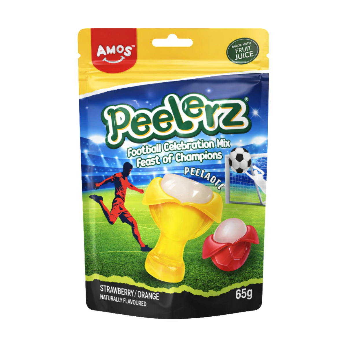 Amos Peelerz Football Celebration Mix Fraise Orange 65 g
