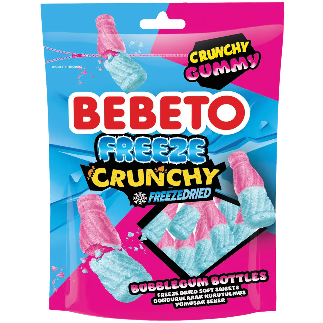 Bebeto Freeze Crunchy – Bubblegum Bottles (lyophilisé)