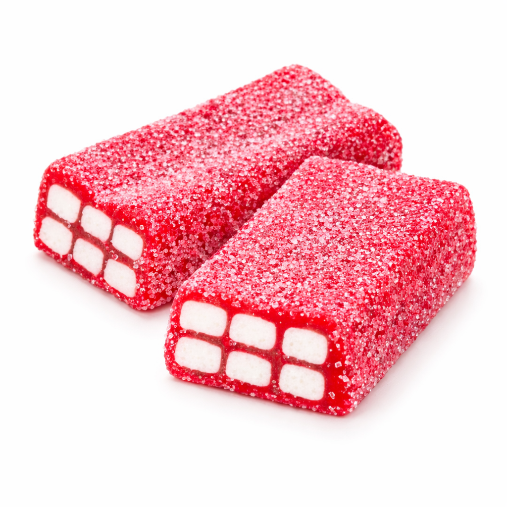 Brique Fraise Fizz – Bonbon Acidulé par Vidal