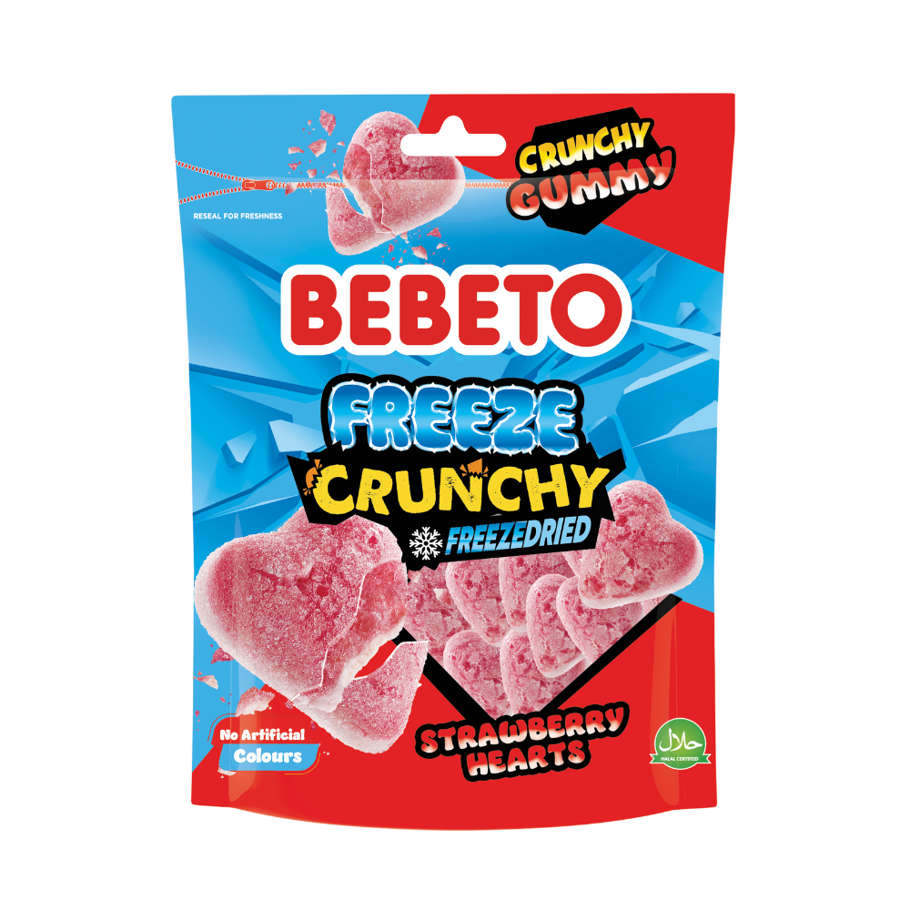Bebeto Freeze Crunchy – Strawberry Hearts (lyophilisé)