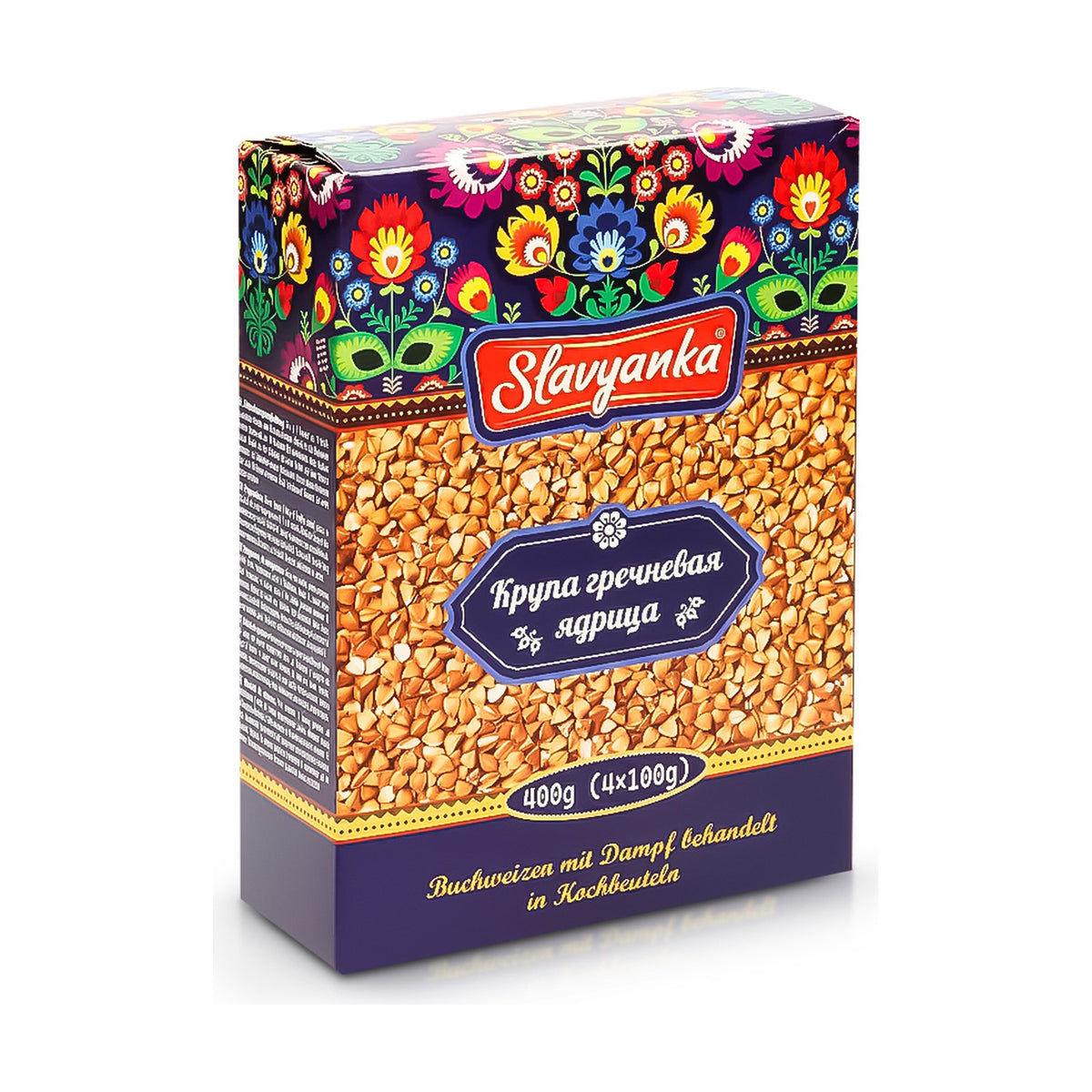 Slavyanka, sarrasin en boîte de 4 sachets de cuisson (4 x 100 g)