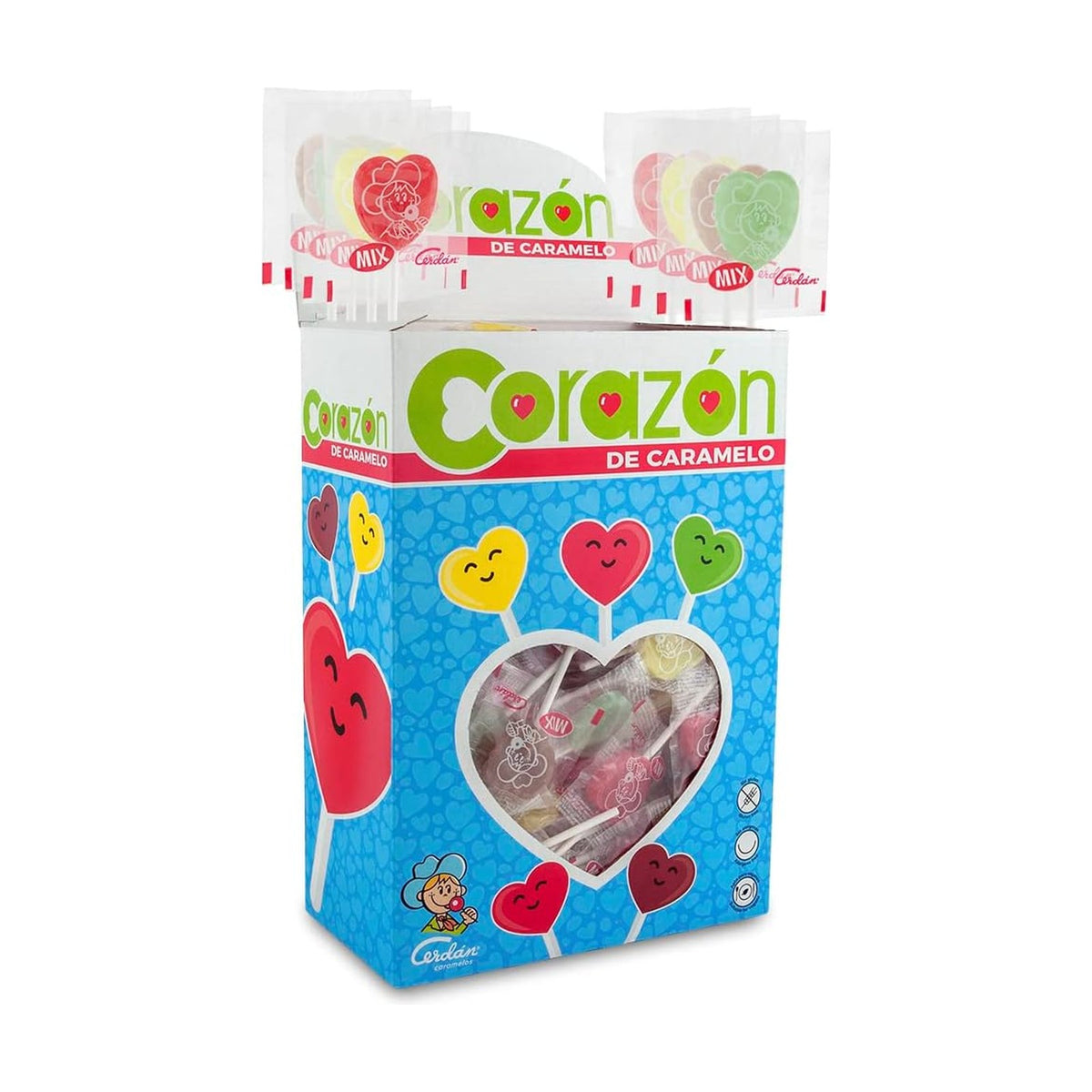 Cerdán Corazón de Caramelo, sucette cœur assortie