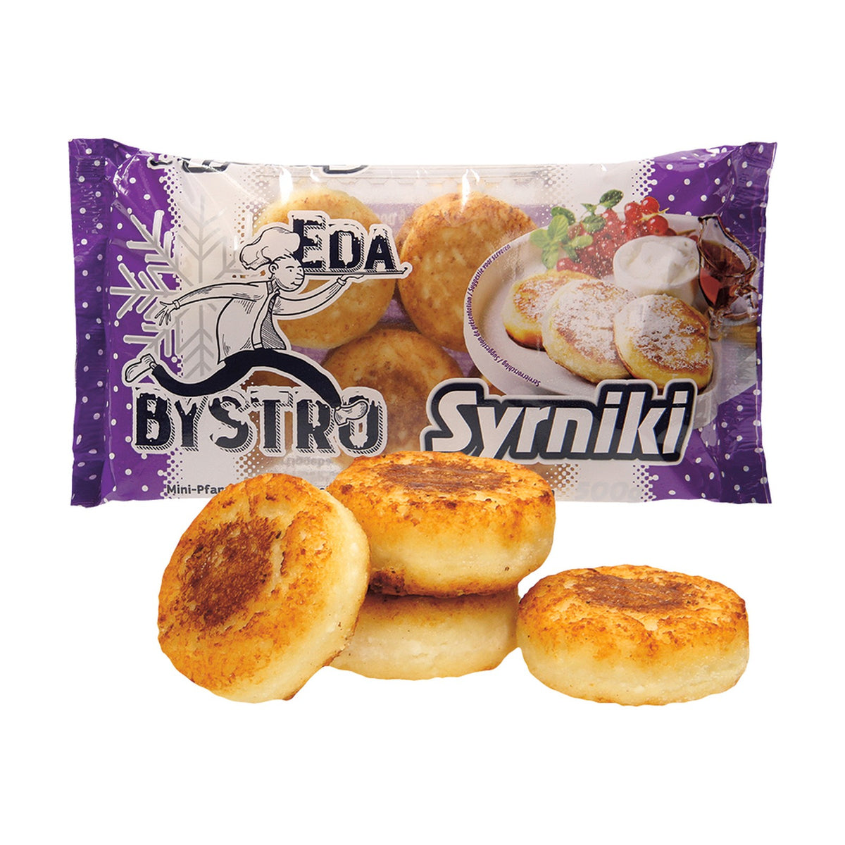 Eda Bystro, syrniki (mini-crêpes au fromage blanc) surgelés 500 g