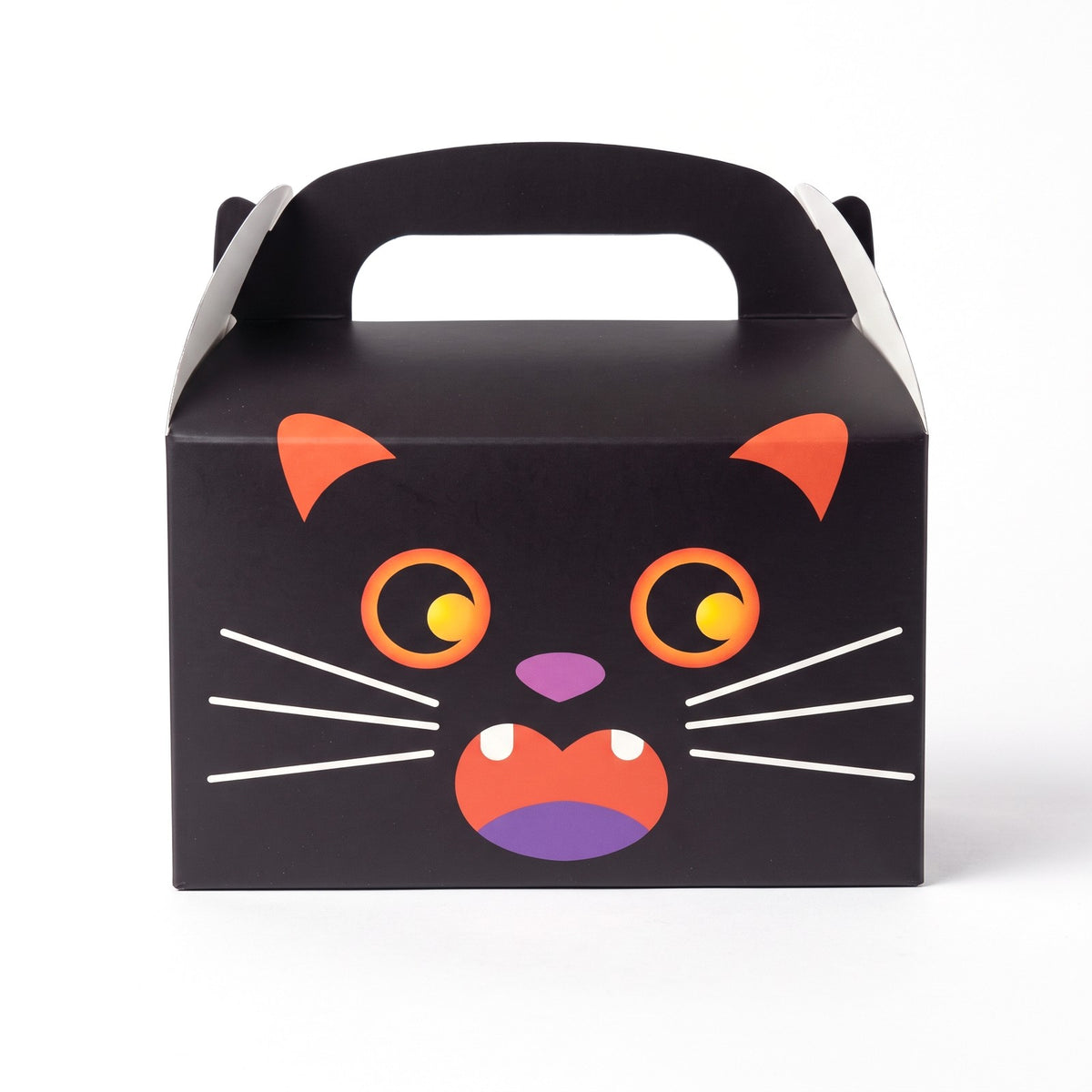 Coffret Halloween garni, boîte poignée chat noir