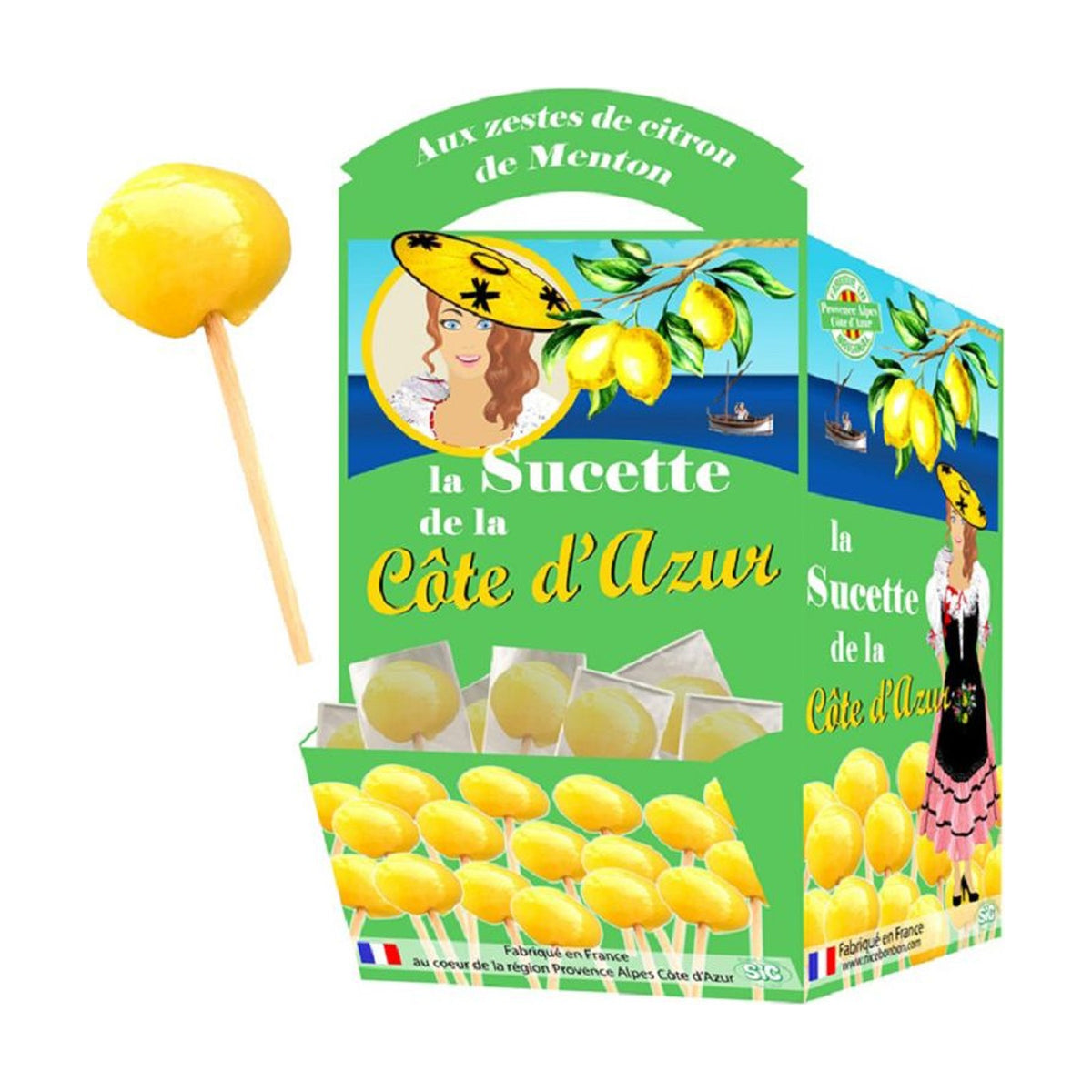 La Sucette de la Côte d'Azur, sucette aux zestes de citron de Menton