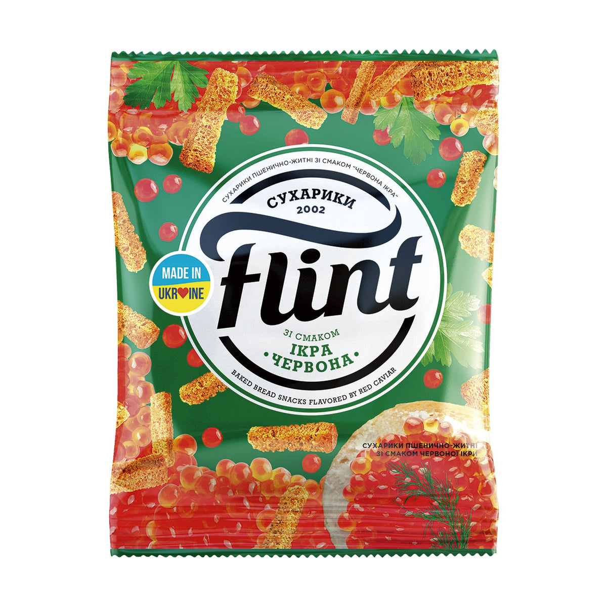 Flint, croûtons de pain de seigle saveur caviar rouge 70 g