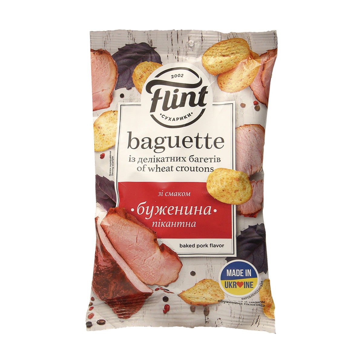 Flint, croûtons de baguette saveur porc rôti épicé 60 g