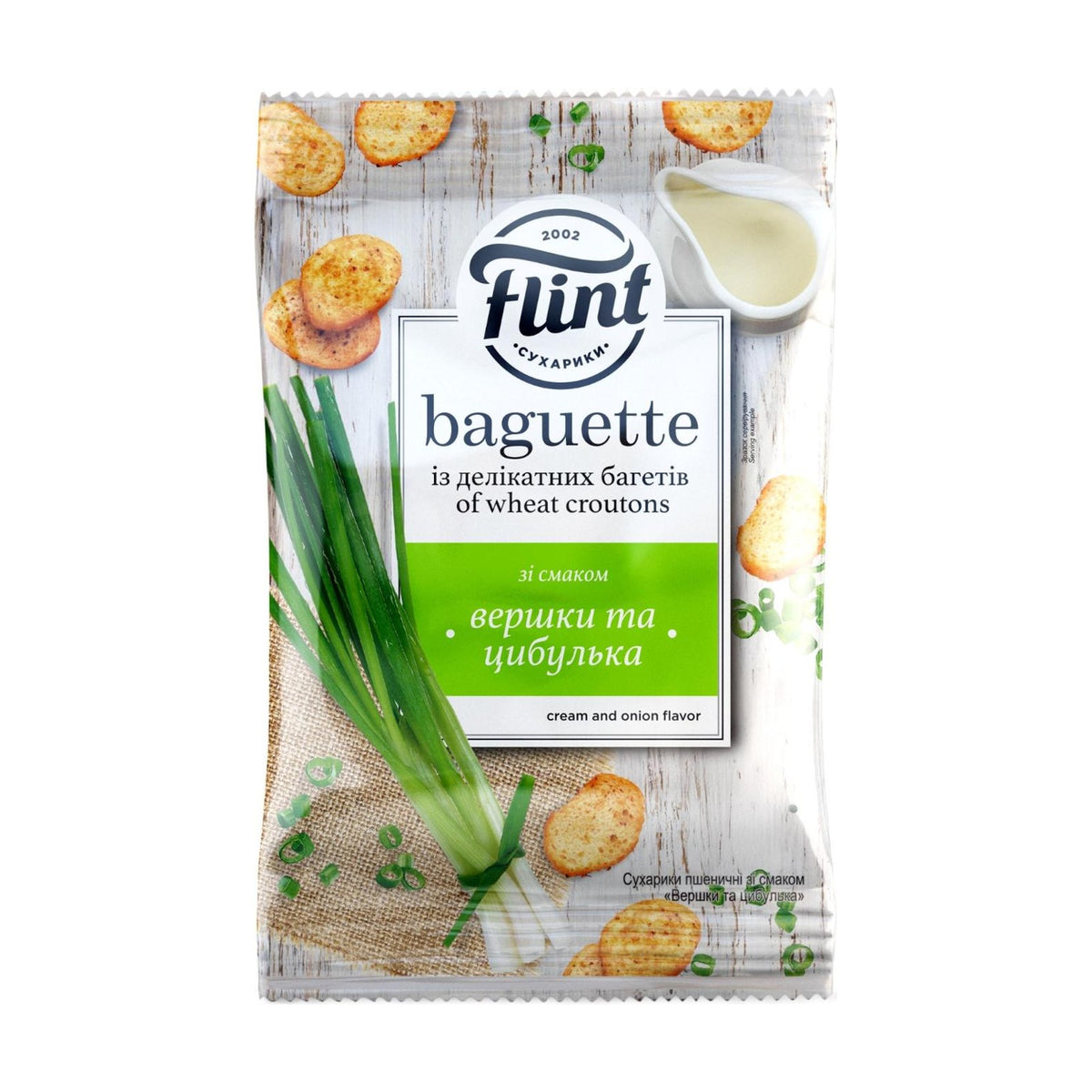 Flint Baguette, Croûtons de baguette saveur crème et oignon 60 g