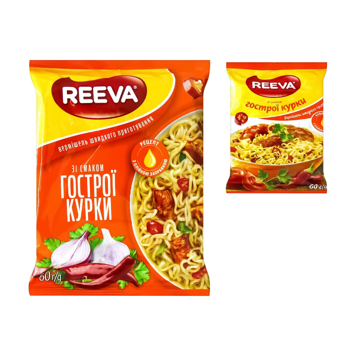 Reeva, Nouilles instantanées saveur poulet épicé 60 g