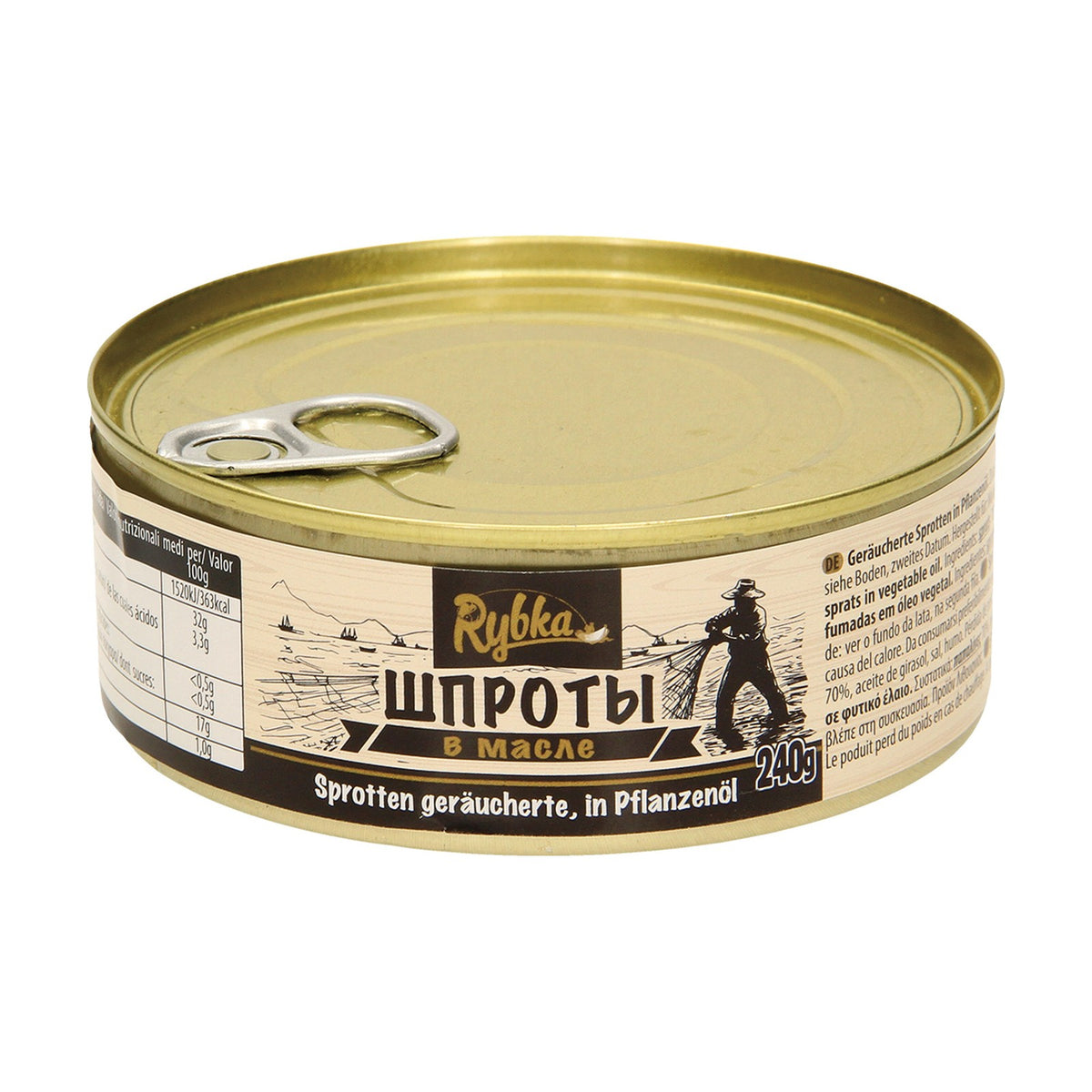 Rybka, sprats fumés à l'huile végétale 240 g