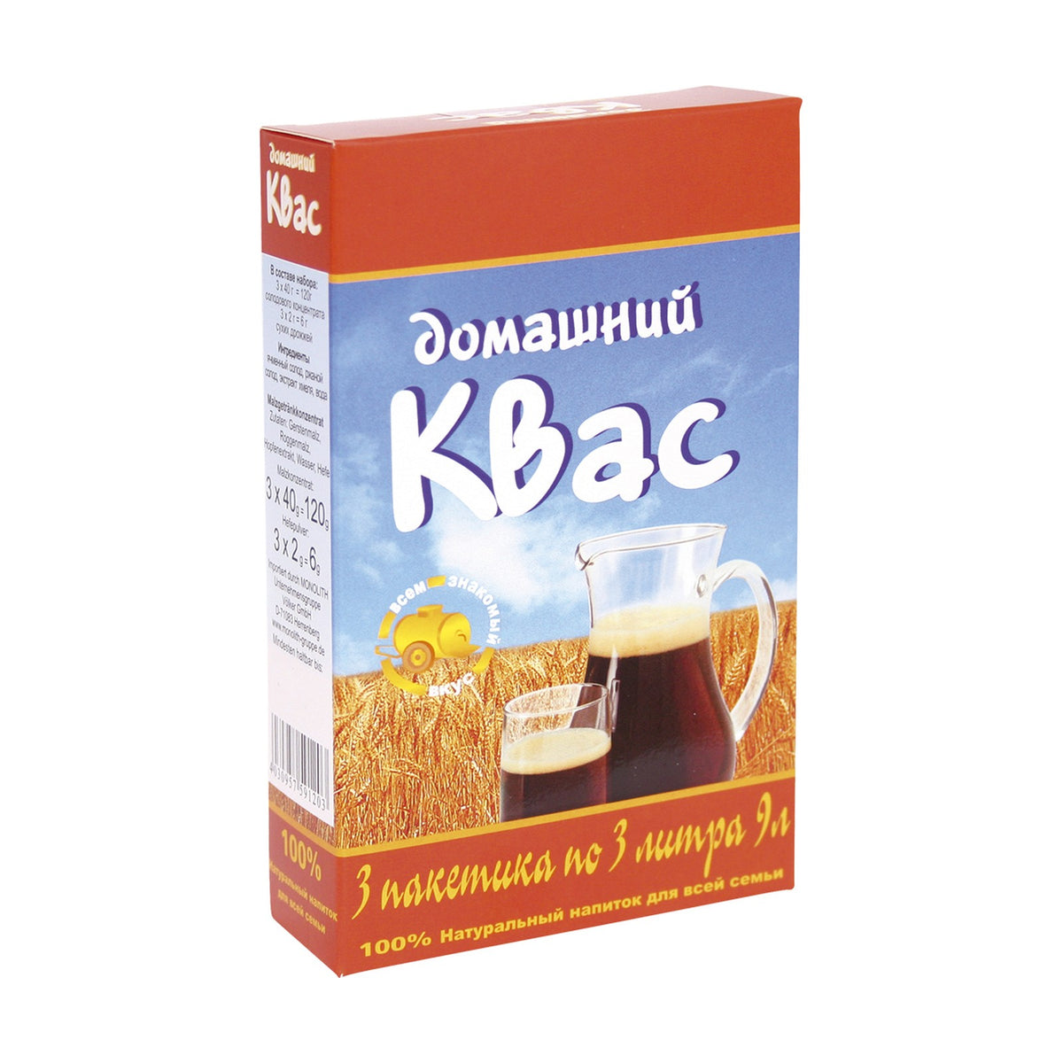 Préparation pour kvas maison Domashnij, 3 sachets pour 9 L