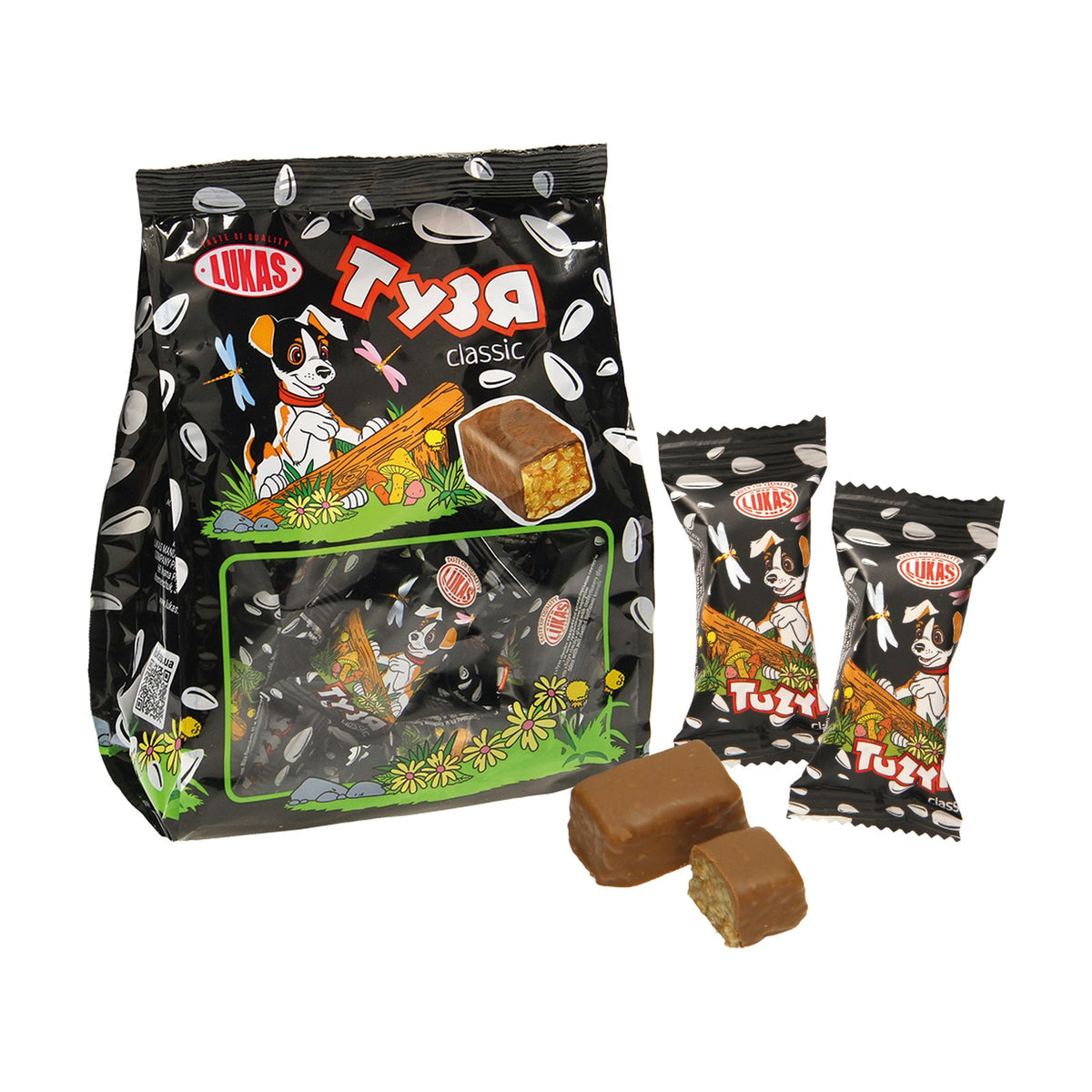 Lukas, Tuzya classic barres croustillantes graines de tournesol chocolat 200 g