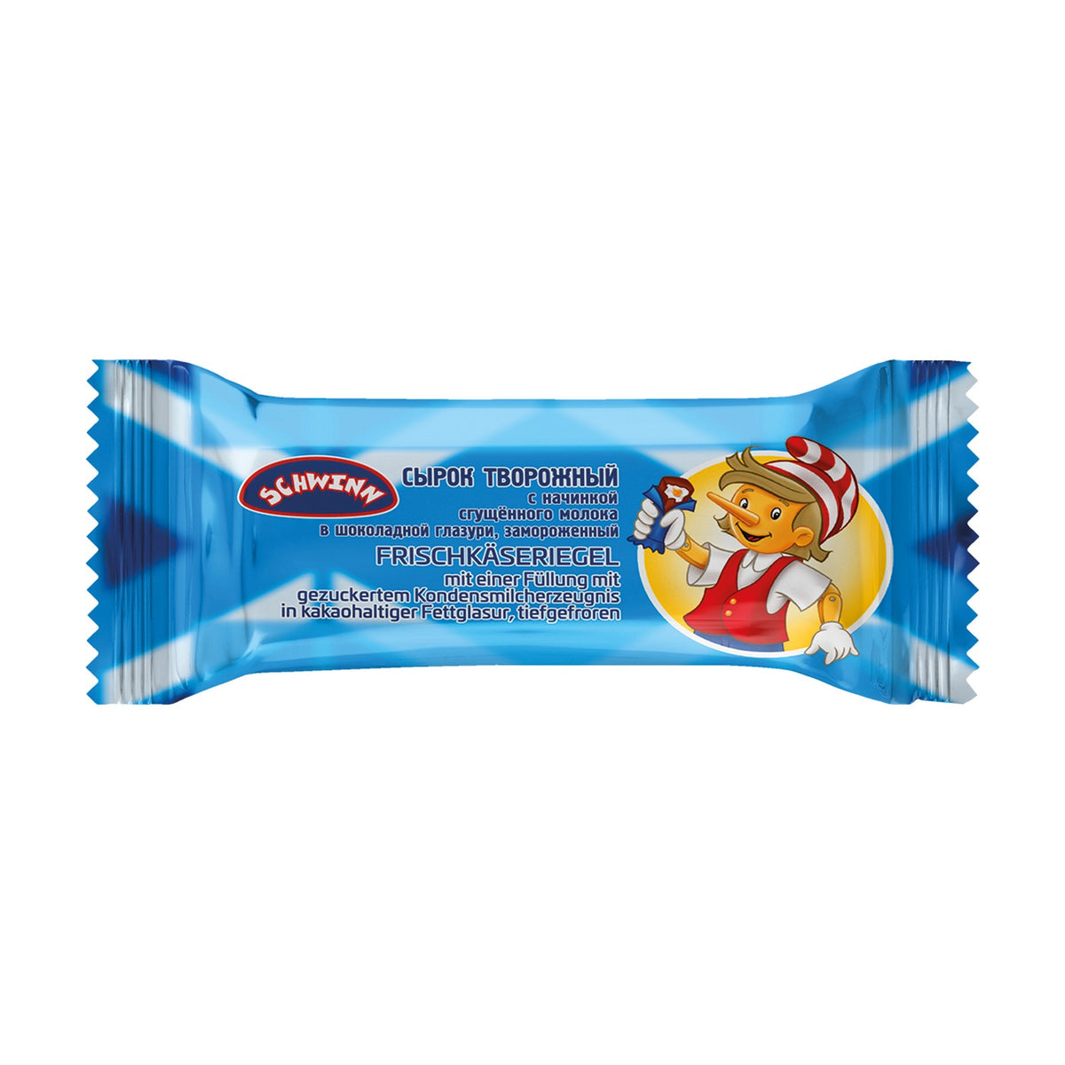 Schwinn, barre de fromage blanc surgelée lait concentré et chocolat