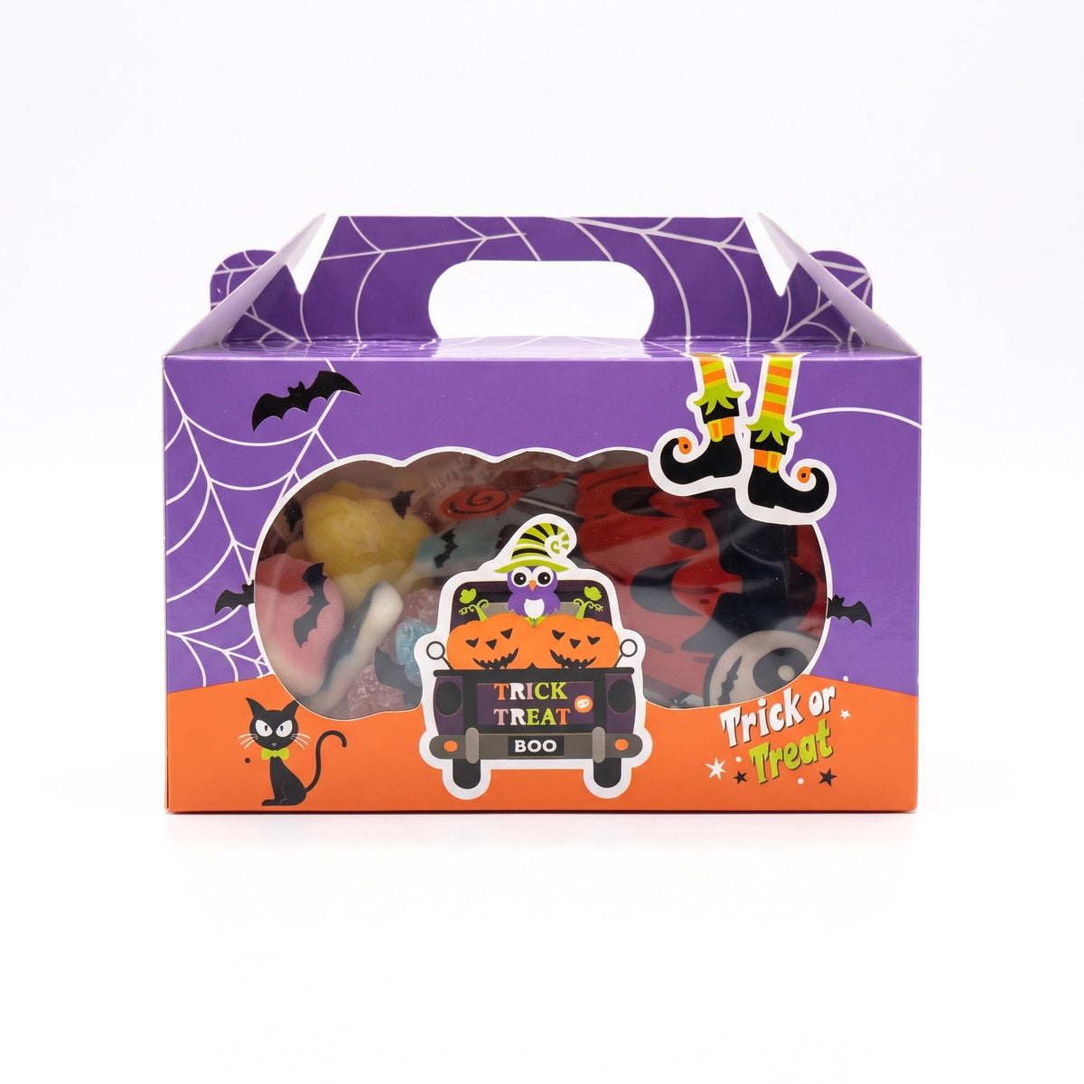 Mini coffret Halloween garni, boîte violette à fenêtre