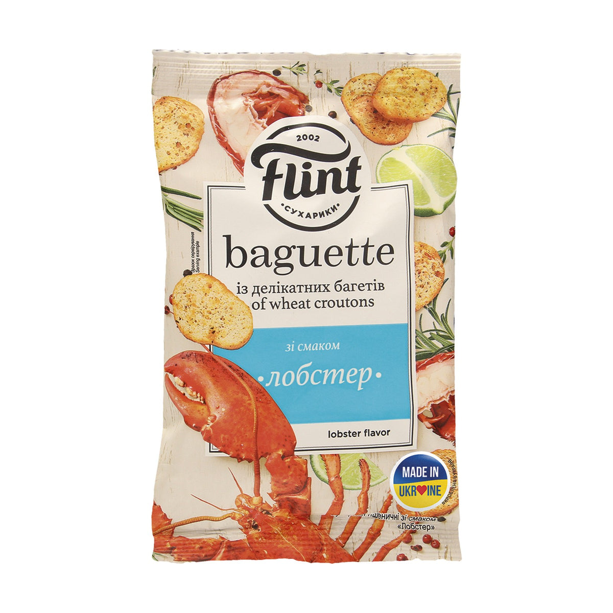Flint, croûtons baguette de blé saveur homard 60 g