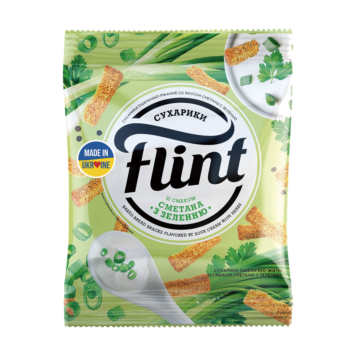 Flint, Croûtons de pain blé-seigle saveur crème aigre et fines herbes 70 g