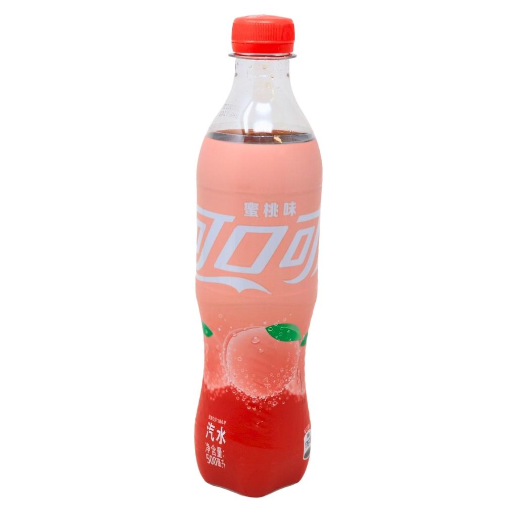 Coca-Cola Peach 500 ml (bouteille PET rose, Chine)