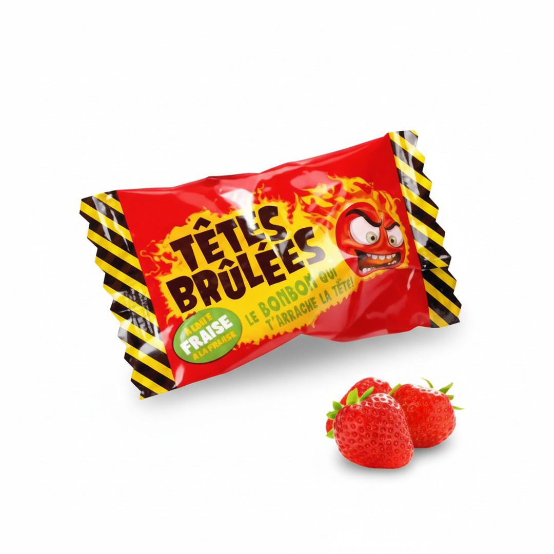 Têtes Brûlées Bille Fraise – Bonbon Ultra Acidulé